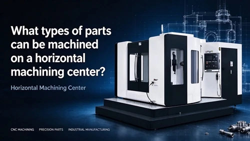 What types of parts can be machined on a horizontal machining center?